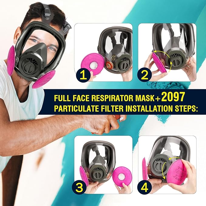 Gas Masks Survival Nuclear and Chemical, Full Face Gas Mask with Activated Carbon Filter