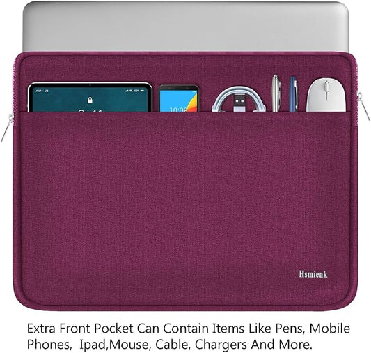 Laptop Case 14 inch, Shockproof Protective Notebook Cover Bag with Accessory Pocket, Carrying Laptop Sleeve Compatible for MacBook HP Lenovo Dell Asus Acer, Rose Red