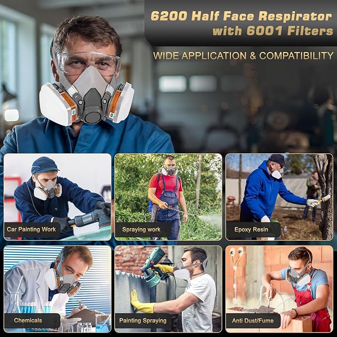 Gas Masks Survival Nuclear and Chemical, Full Face Gas Mask with Activated Carbon Filter