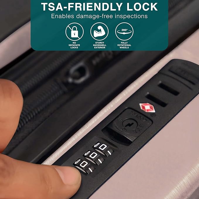 Luggage Sets 2 Piece, 24 Inch Suitcase and 28 Inch Luggage with Spinner Wheels, Durable Hard Shell Suitcase Set, Expandable Travel Suitcases with Wheels, Pink