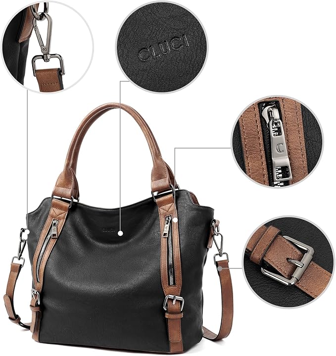 CLUCI Purses for Women Vegan Leather Handbags Tote Purse Shoulder Bag Large Ladies Hobo Bags