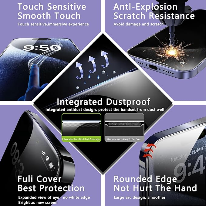 CHISHA 2-Pack Matte Screen Protector for iPhone 12 Pro Max 6.7-Inch, Auto Dust Removal, No Bubbles, High Definition Clear, Easy Installation