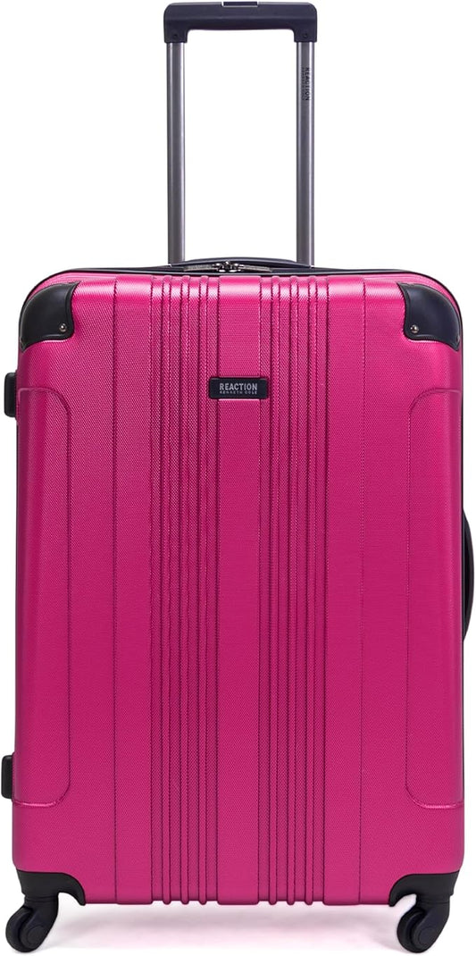 Kenneth Cole REACTION Out of Bounds Lightweight Hardshell 4-Wheel Spinner Luggage, Magenta, 28-Inch Checked