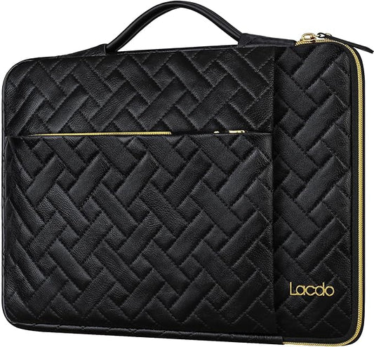 Lacdo 360° Protective 16 Inch Laptop Sleeve Case for 16 Inch HP ASUS Acer Dell Laptop/HP Pavilion Envy/ThinkPad IdeaPad/Acer Swift/ASUS Vivobook/Dell Computer Bag, Elegant Black