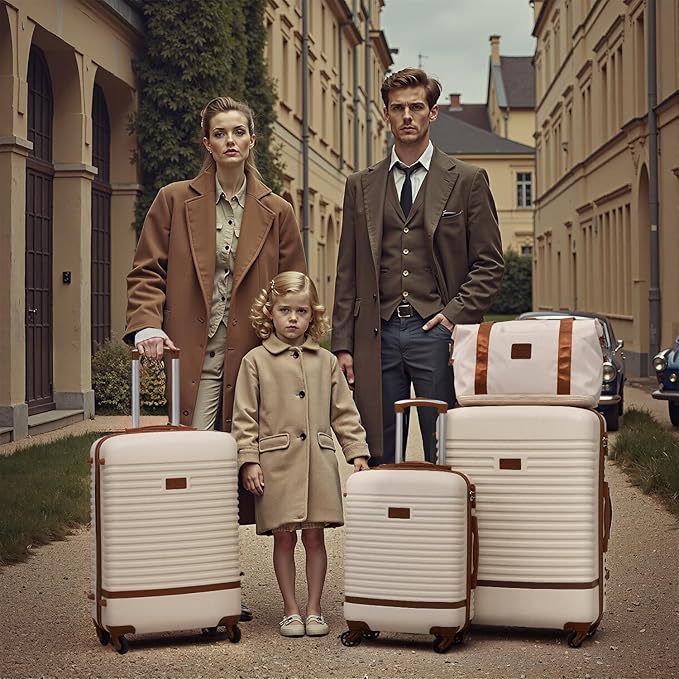 Coolife Suitcase Set 3 Piece Luggage Set Carry On Travel Luggage TSA Lock Spinner Wheels Hardshell Lightweight Luggage Set(Navy+Red, 5 piece set)