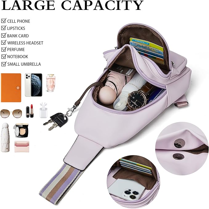 Sling Bag Crossbody Bags for Women Small Cross Body Bag Fanny Packs Chest Sling Purse for Daily Travel Leisure Sport