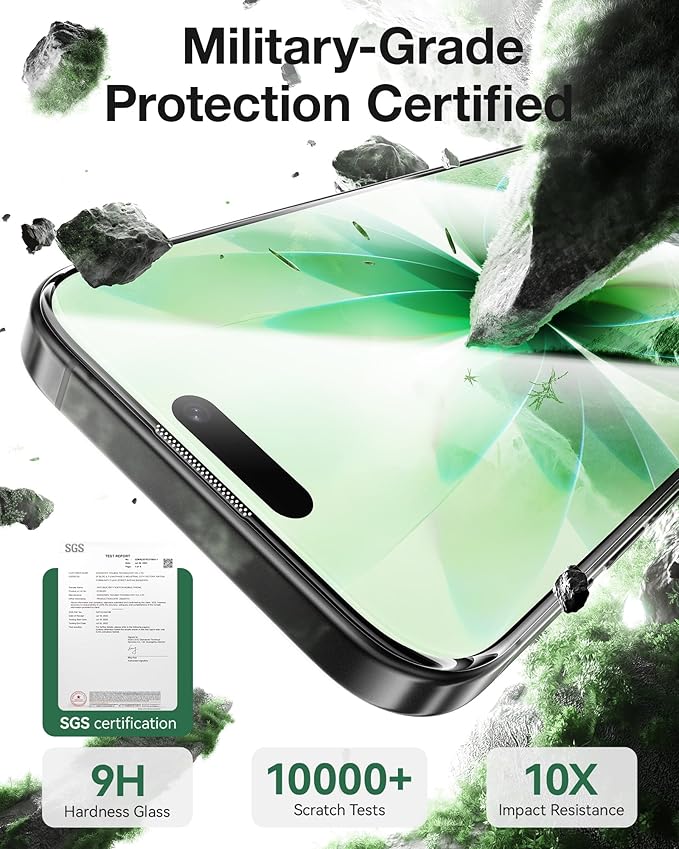 NIMASO for iPhone 17 Screen Protector Full Coverage 6.3-Inch, No Bubbles No Dust, 3D Curved Edges 9H Hardness Tempered Glass, Military Grade Shatterproof, Anti-Scratch, with Roller,1 Pack