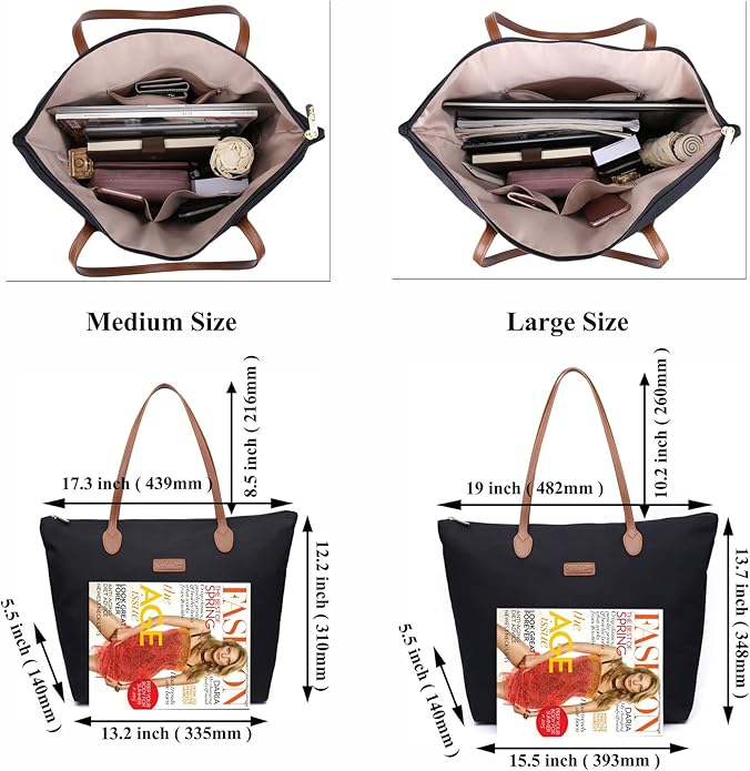 Water Resistant Light Weight Nylon Tote Bag Handbag