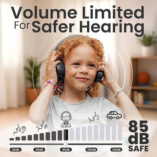 Puro Sound Labs PuroQuiet Plus Kids Noise Cancelling Headphones, Bluetooth Kids On Ear Headphones with Mic, Lightweight On-Ear Design, Studio-Grade Sound (Black)