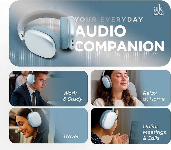 P959 Wireless Gaming Earbuds – Bluetooth 5.3 Stereo Headphones with Mic, Touch Controls, Long Battery, IPX6 Waterproof, Ergonomic for Music, Sports & Travel (Blue)