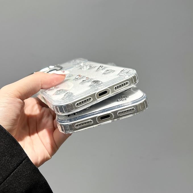 EYZUTAK Case for iPhone 17 Pro, Bling Glitter 3D Diamond Phone Case Cute Sparkly Crystal Clear Aesthetic Design Cover Slim Soft Durable TPU Transparent Protective Cover for Women Girls - Crystal