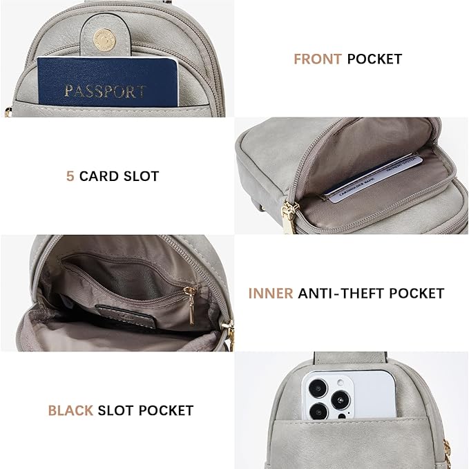 BOSTANTEN Small Sling Bag Crossbody Bags for Women Trendy Crossbody Purse Leather Chest Bag