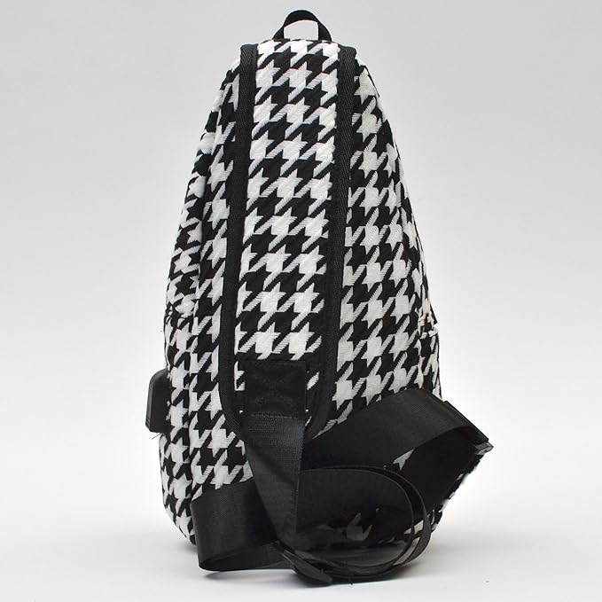 Anti-Theft Daypack Crossbody Sling Backpack, USB Charging, Lightweight Day Pack for Travel, Hiking, Everyday, Regular, Houndstooth