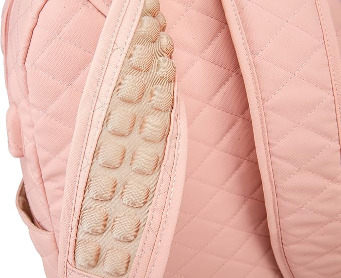 Kinmac Laptop Backpack with Massage Cushion Straps and USB Charging Port for Laptop Up to 15.6 Inch Men Women Travel Outdoor Backpack (Pink)