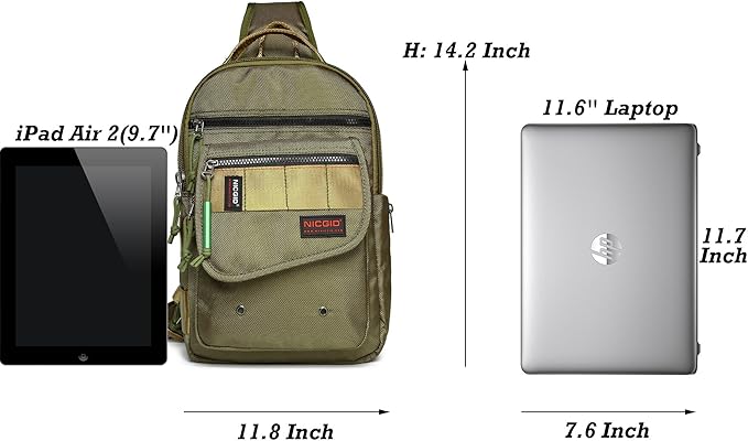 NICGID Sling Bags, Chest Shoulder Backpacks Crossbody Purse Outdoor Chest Bag Travel Backpack for Men Women