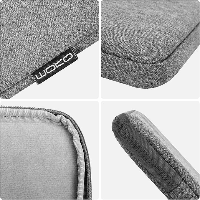 MoKo 12.9 Inch Tablet Sleeve Fits 13 Inch New iPad Pro M4 & Air M2 2024,iPad Pro 12.9 M2&M1,Galaxy Tab S8+/S9+ 12.4,Polyester Bag Fit with Apple Pencil or Smart Keyboard, Light Gray