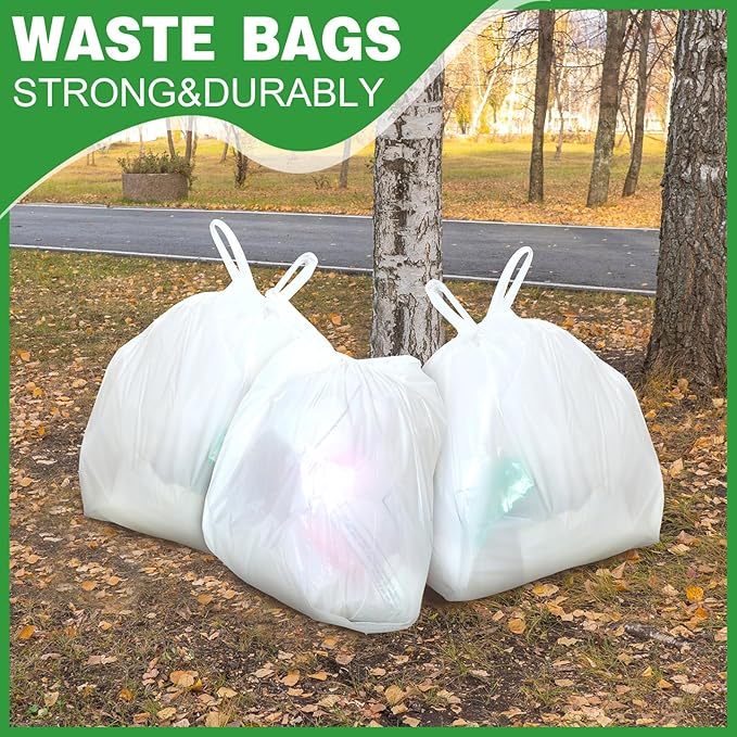 Kisston 400 Count Jumbo Size Plastic T Shirt Bags with Handles, 35 Mic, XX Large Plain Plastic T Shirt Grocery Bags, Thick and Heavy Duty (White,32" x 19")