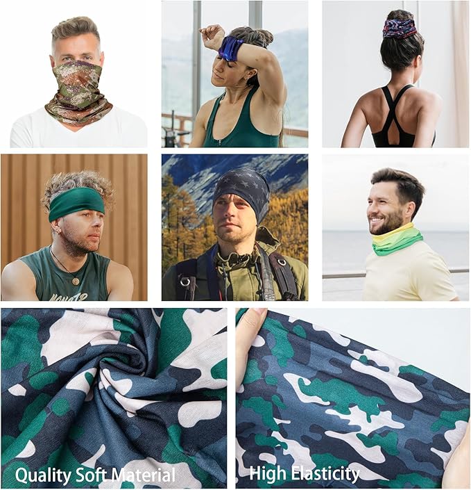 Neck Gaiter Sun Protection Face Mask for Men Women Breathable Head Wrap Headwear Balaclava Bandana