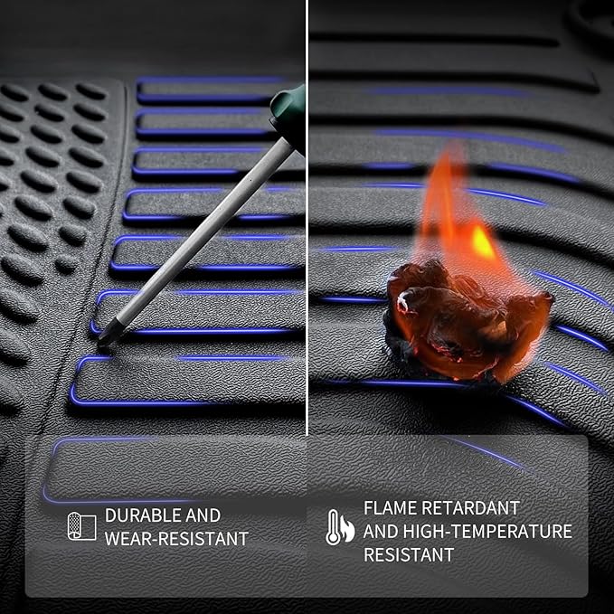 KELCSEECS All Weather Floor Mats & Cargo Liner Set for 2015 2014 2013 2012 Civic & Civic Si Only Sedan (Not Coupe) Car Mats Cargo Mat Floor Liners Trunk Mat Civic Trunk Liner