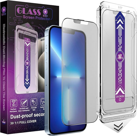 CHISHA 2-Pack Matte Screen Protector for iPhone 13 Pro Max and iPhone 14 Plus 6.7-Inch, Auto Dust Removal, No Bubbles, High Definition Clear, Easy Installation