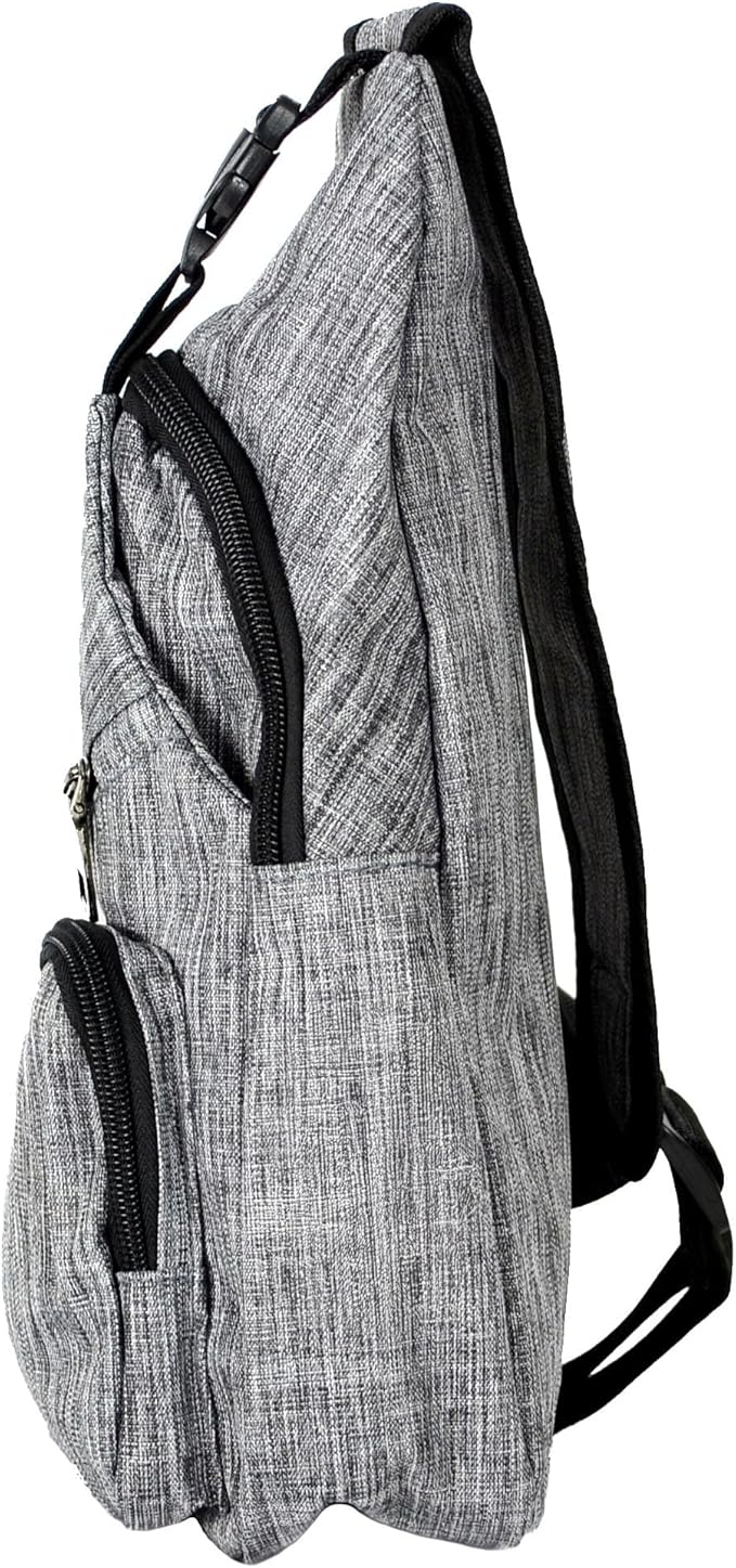 Anti-Theft Daypack Crossbody Sling Backpack, USB Charging, Lightweight Day Pack for Travel, Hiking, Everyday, Regular, Gray
