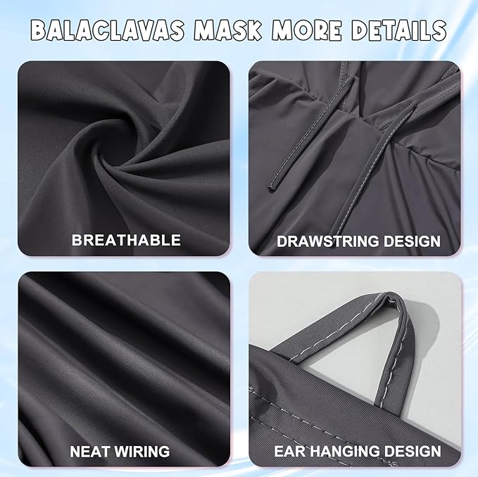 3 Pack Summer Balaclava Sun UV Protection Hood Breathable Full Head Mask Face Cover for Men Women Motorcycle Cycling Fishing