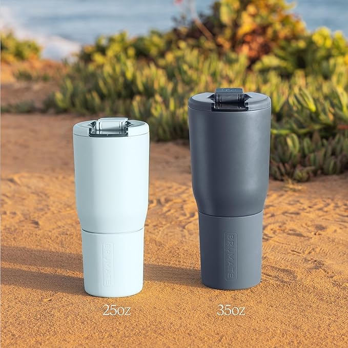 BrüMate Nav 25oz 100% Leak Proof Insulated Travel Tumbler with Magnetic BevLock™ Lid - Double Wall Cup-Holder Friendly Stainless Steel Mug (Rose Taupe)
