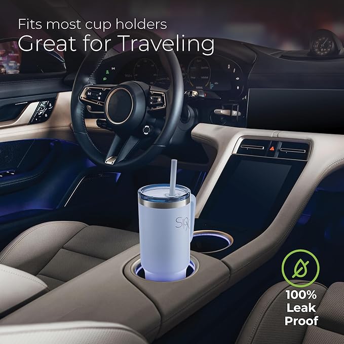 SIPX™ Insulated Tumbler With Lid And Straw, 40oz. Tumbler With Handle Keeps Cold 12 Hours, Water Bottle Thermos With Lid, BPA-Free Reusable Insulated Coffee Tumblers, Travel Mug Great For Beach Party