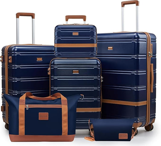 Luggage Sets, Suitcase with Spinner Wheels, PC+ABS Hardshell Travel Luggage Set with TSA Locks,Lightweight Rolling Luggage，Carry on suitcase with YKK Zippers (Navy)