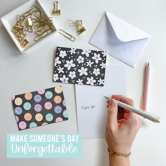 Hadley Designs Blank Cards and Envelopes 4x6-24 Blank Note Cards with Envelopes, Notecards Stationery Sets, Notecards Bulk, Stationary Sets, Note Paper Stationery, Chalk Board Pretty Stationary