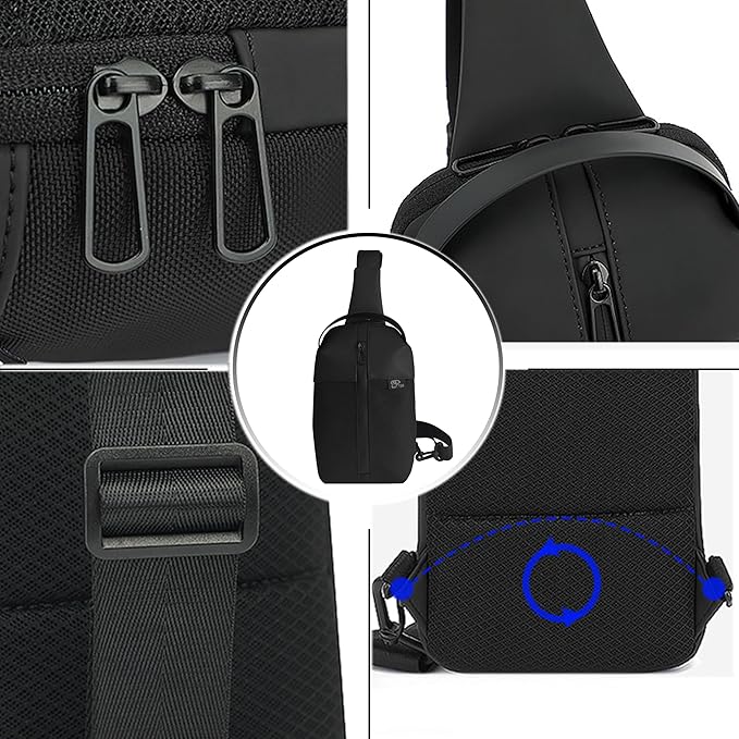 Convertible Small Sling Bag,Waterproof Crossbody Bag for Women Men,Practical Multi-Functional Chest Bag for Outdoor Hiking, Travel,Sports.