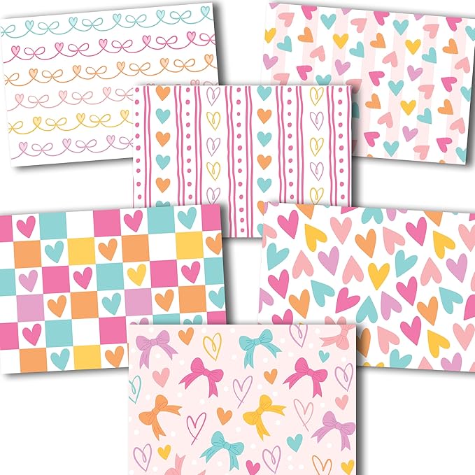 Hadley Designs Blank Cards and Envelopes 4x6-24 Blank Note Cards with Envelopes, Notecards Stationery Sets, Notecards Bulk, Stationary Sets, Note Paper Stationery, Hearts Pretty Stationary