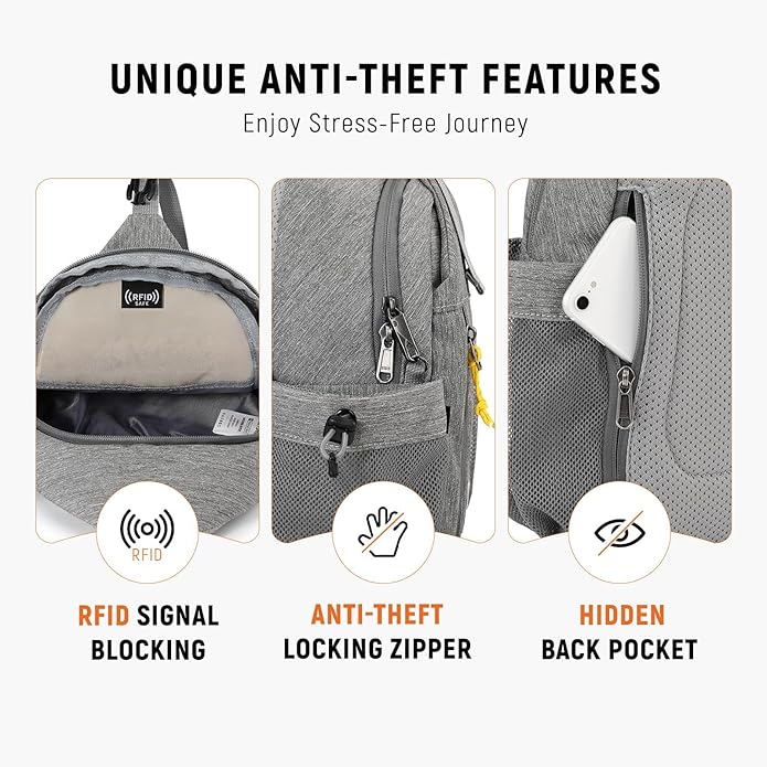 SKYSPER Sling Bag Anti-Theft Crossbody Bag RFID Travel Cross Body Shoulder Sling Backpack