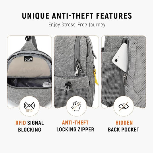 SKYSPER Sling Bag Anti-Theft Crossbody Bag RFID Travel Cross Body Shoulder Sling Backpack