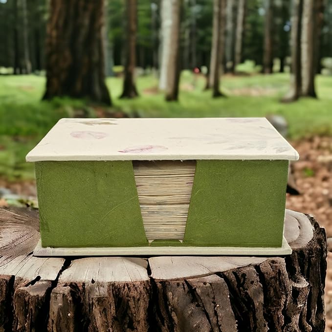 Kathmandu Valley Co. Nepali Cherish Greeting Card & Envelope Box Set with Handmade Lokta Paper from Nepal, 25 Cards (Forest Wanderer)