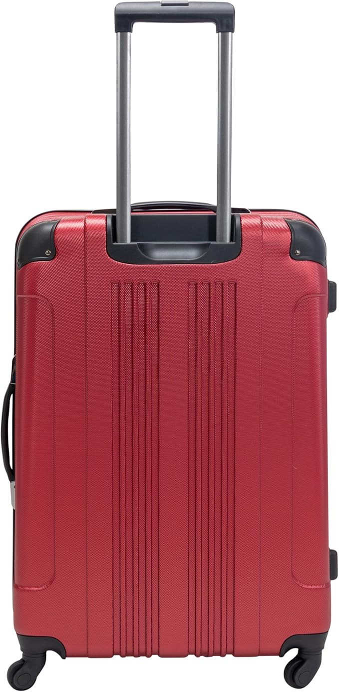 Kenneth Cole REACTION Out of Bounds Lightweight Hardshell 4-Wheel Spinner Luggage, Scarlet Red, 28-Inch Checked