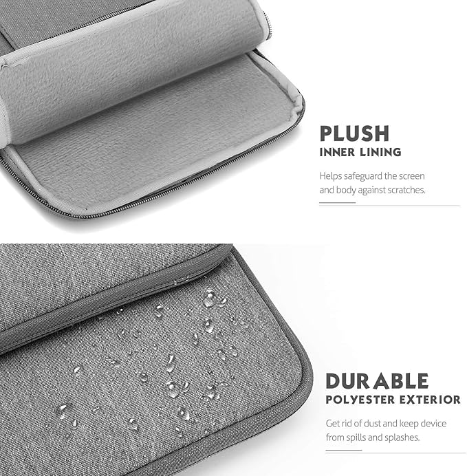 MoKo Laptop Sleeve Bag for 13.3-14 Inch, Notebook Carrying Case with Pocket Fits New MacBook Pro M3/M2 14" /13" M2/M1 Pro/M1 Max 14.2 2023-2021/Air 13.6" M2 2022, Surface Pro 9/8 13", Light Gray