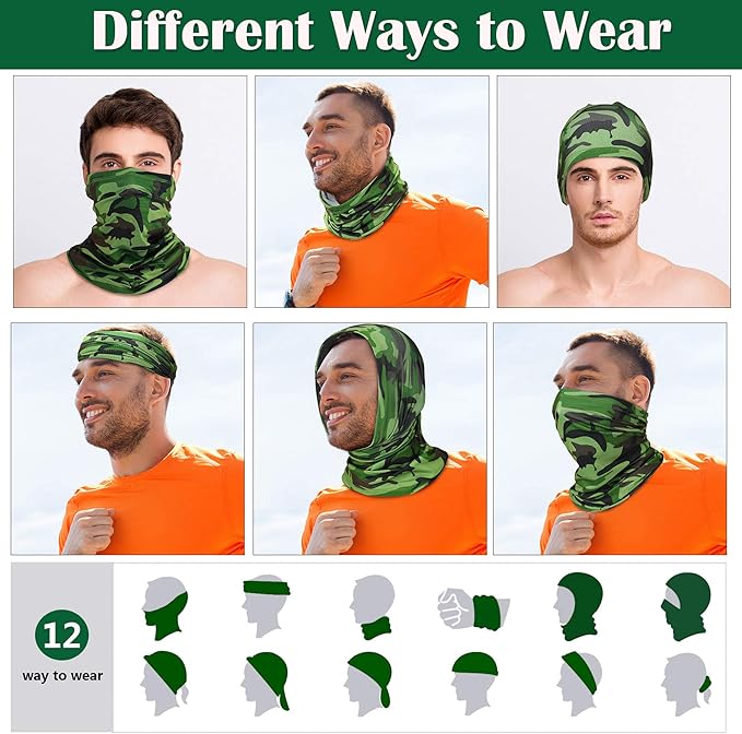 Geyoga Winter Face Mask for Men UV Protection Mask Sunscreen Breathable Windproof Neck Gaiters Scarf Fishing Cycling Running