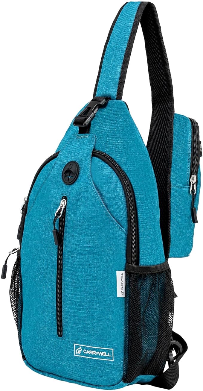 |Not Made In China| Crossbody Sling Backpack, Sling Bag For Travel and Hiking, Anti-Theft Chest Bag