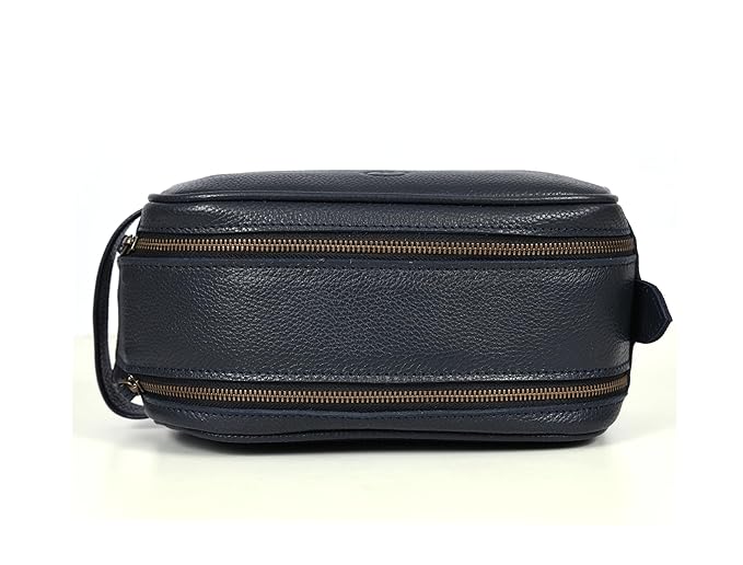 10" Premium Leather Toiletry Travel Pouch With Waterproof Lining | King-Size Handcrafted Vintage Dopp - Kit Gift for Father's Day By Aaron Leather Goods