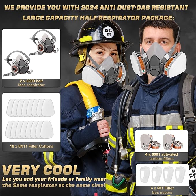 Gas Masks Survival Nuclear and Chemical, Full Face Gas Mask with Activated Carbon Filter