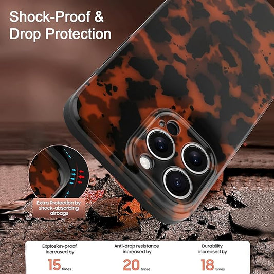 Phone Case for iPhone 13 Pro Case Lightweight Tortoiseshell TPU Slim Phone Cover for Women Girls Grily Brown Shockproof Phone Cover for iPhone 13 Pro, Tortoise Print
