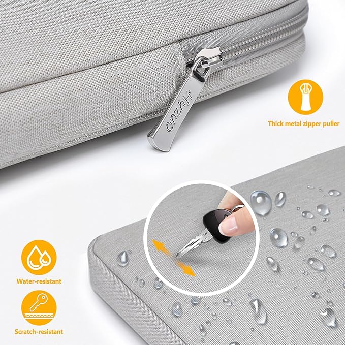 HYZUO 14-15 Inch Laptop Sleeve Bag Set for MacBook Air 15 M4/M3/M2, MacBook Pro 15, XPS 14/15 Plus, 15" Surface Laptop, Notebook Case for 14" HP Lenovo ThinkPad Asus Acer Huawei, Light Gray