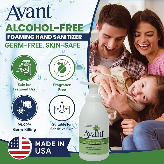 Avant® Alcohol-Free Foaming Hand Sanitizer, 18 oz Bottle 2-Pack bulk