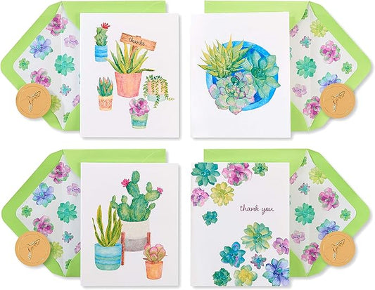 Papyrus Thank You Cards with Envelopes, Succulent (20-Count)