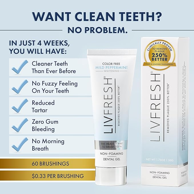 Toothpaste Gel, Clinically Proven to Remove Plaque 250% Better, Improves Gum Health 190% Better, Prevents & Reduces Tartar, Mild Peppermint