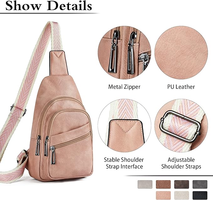 Sling Bag Crossbody Bags for Women Small Cross Body Bag Fanny Packs Chest Sling Purse for Daily Travel Leisure Sport