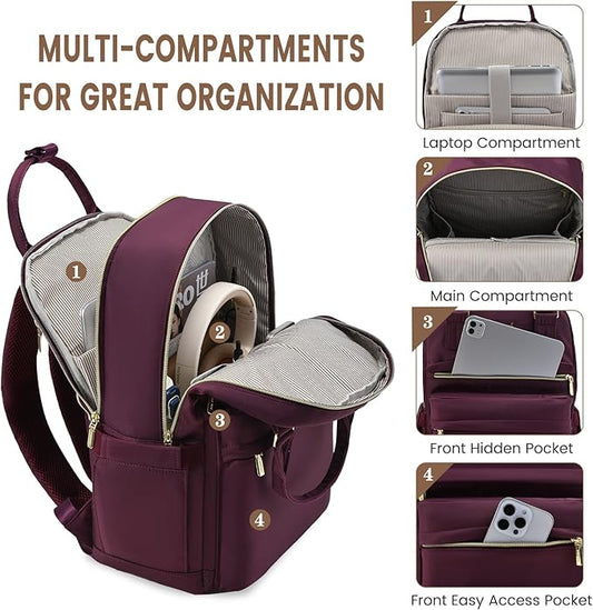 LOVEVOOK Laptop Backpack for Women 15.6 Inch Laptop Bag with USB Port, Fashion Waterproof Backpacks Teacher Nurse Stylish Travel Bags Vintage Daypacks for College Work