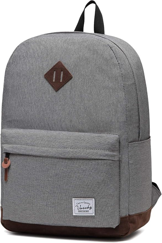 Backpack for Men Women,VASCHY Classic Water-resistant Lightweight Travel School Backpack Casual Daypack