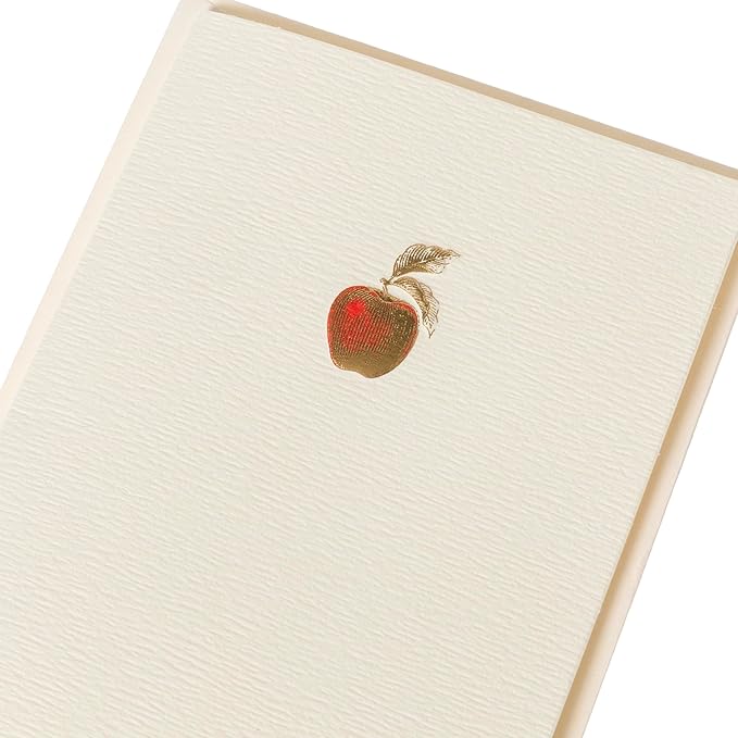 Graphique Apple Cards, Pack of 10 Cards with Envelopes, All Occasion Greetings, Blank Inside, Gold Foil Embossing, La Petite Press Collection Boxed Set, 3.25" x 4.75"